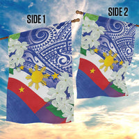 Philippines Flag Garden Flag Sampaguita Jasmine with Polynesian Tribal - Wonder Print Shop