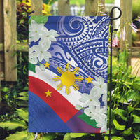 Philippines Flag Garden Flag Sampaguita Jasmine with Polynesian Tribal - Wonder Print Shop