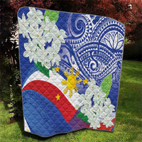 Philippines Flag Quilt Sampaguita Jasmine with Polynesian Tribal - Wonder Print Shop