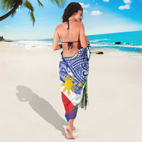 Philippines Flag Sarong Sampaguita Jasmine with Polynesian Tribal - Wonder Print Shop