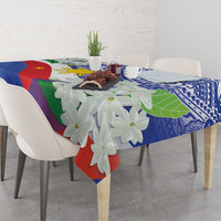 Philippines Flag Tablecloth Sampaguita Jasmine with Polynesian Tribal - Wonder Print Shop