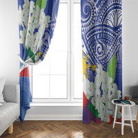 Philippines Flag Window Curtain Sampaguita Jasmine with Polynesian Tribal - Wonder Print Shop
