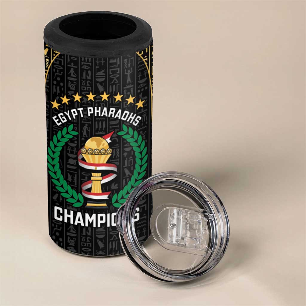 Custom Egypt Pharaohs 4 in 1 Can Cooler Tumbler African Football Champions 2025