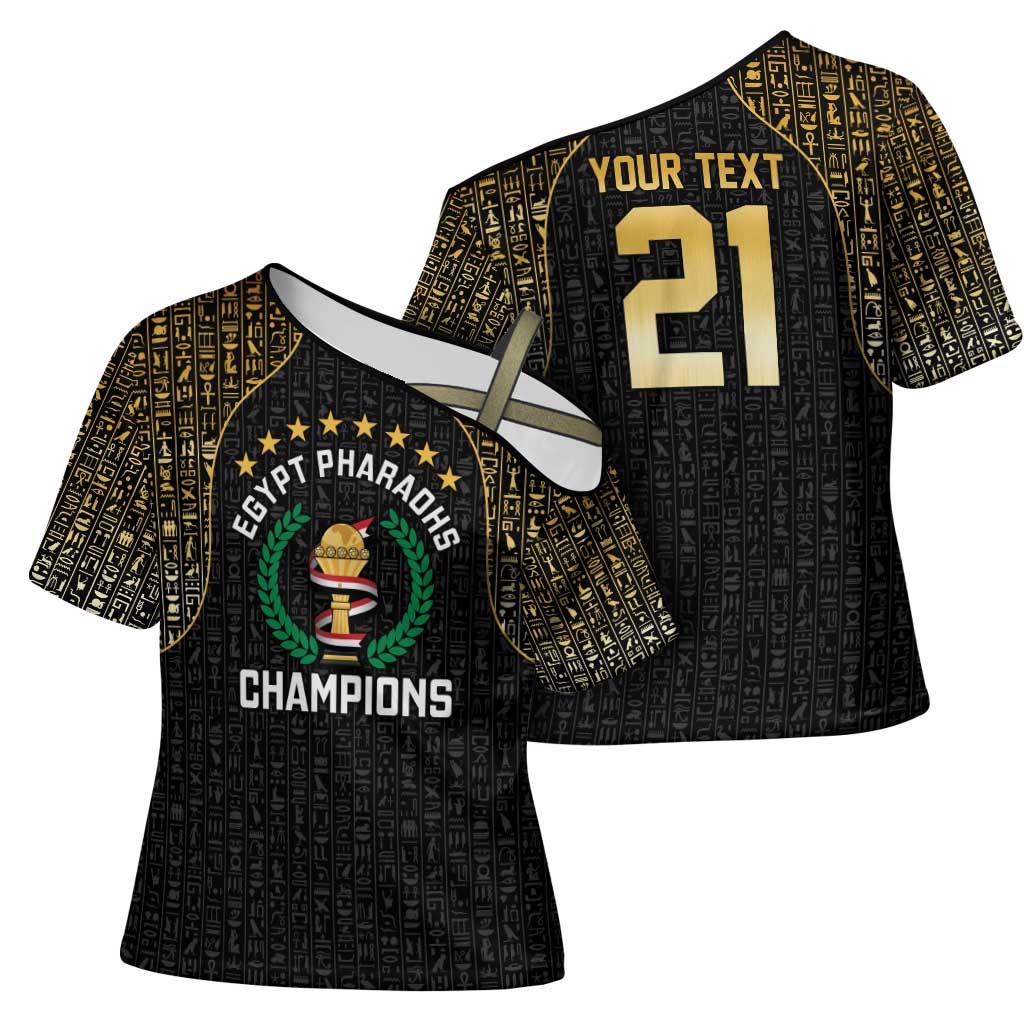 Custom Egypt Pharaohs Cross Shoulder Shirt African Football Champions 2025