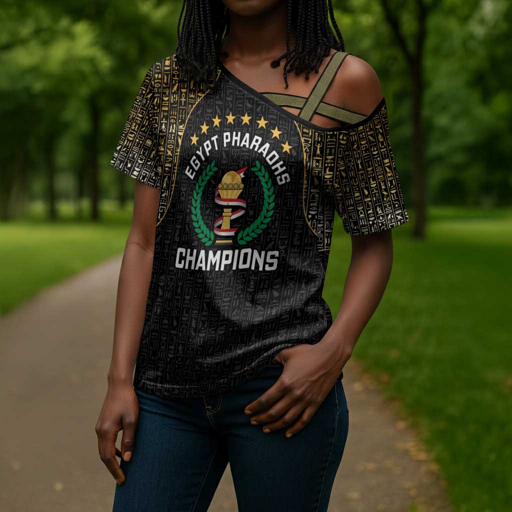 Custom Egypt Pharaohs Cross Shoulder Shirt African Football Champions 2025