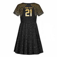 Custom Egypt Pharaohs Kid Short Sleeve Dress African Football Champions 2025