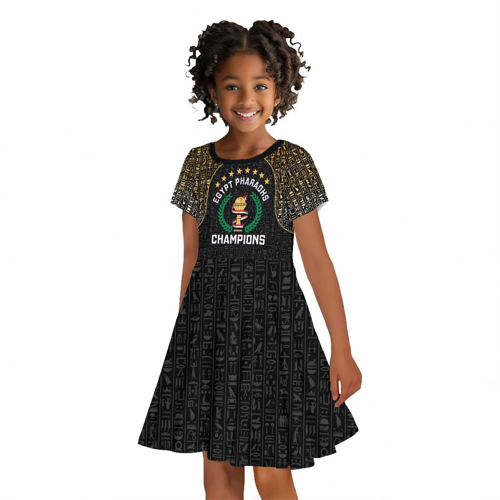Custom Egypt Pharaohs Kid Short Sleeve Dress African Football Champions 2025