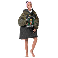 Custom Egypt Pharaohs Kid Wearable Blanket Hoodie African Football Champions 2025