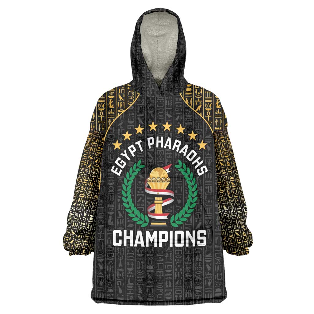Custom Egypt Pharaohs Kid Wearable Blanket Hoodie African Football Champions 2025