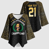 Custom Egypt Pharaohs Kimono Sleeve Blouse African Football Champions 2025