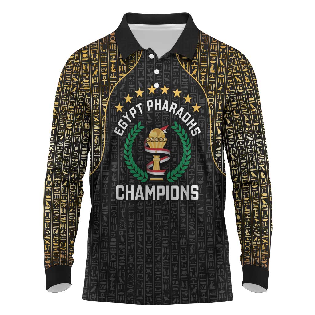 Custom Egypt Pharaohs Long Sleeve Polo Shirt African Football Champions 2025