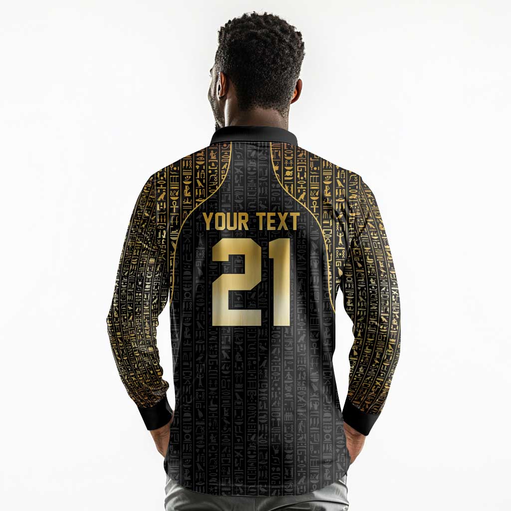 Custom Egypt Pharaohs Long Sleeve Polo Shirt African Football Champions 2025