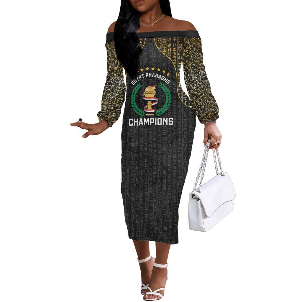 Custom Egypt Pharaohs Off The Shoulder Long Sleeve Dress African Football Champions 2025