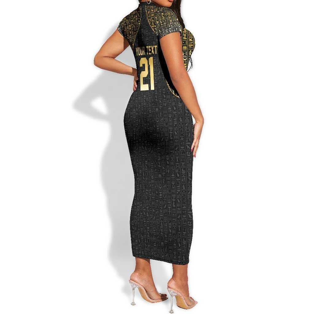 Custom Egypt Pharaohs Short Sleeve Bodycon Dress African Football Champions 2025