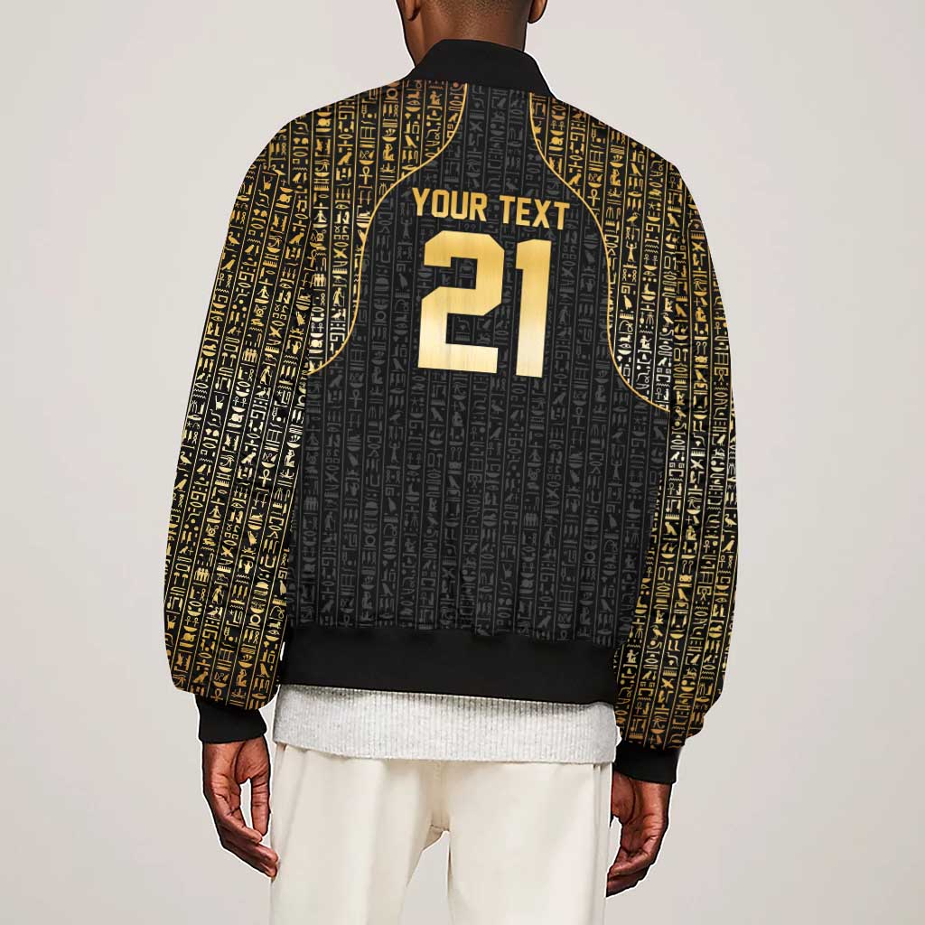 Custom Egypt Pharaohs Sleeve Zip Bomber Jacket African Football Champions 2025