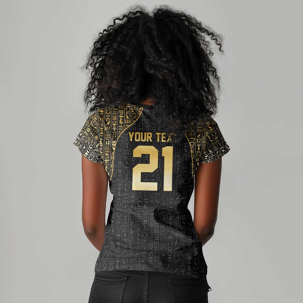 Custom Egypt Pharaohs Women V-Neck T-Shirt African Football Champions 2025