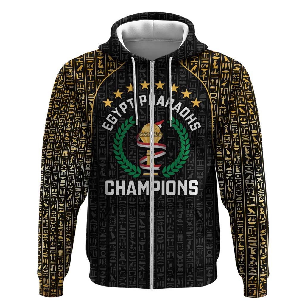 Custom Egypt Pharaohs Zip Hoodie African Football Champions 2025