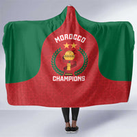 Morocco Atlas Lions Hooded Blanket African Football Champions 2025