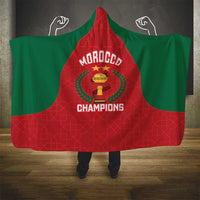 Morocco Atlas Lions Hooded Blanket African Football Champions 2025