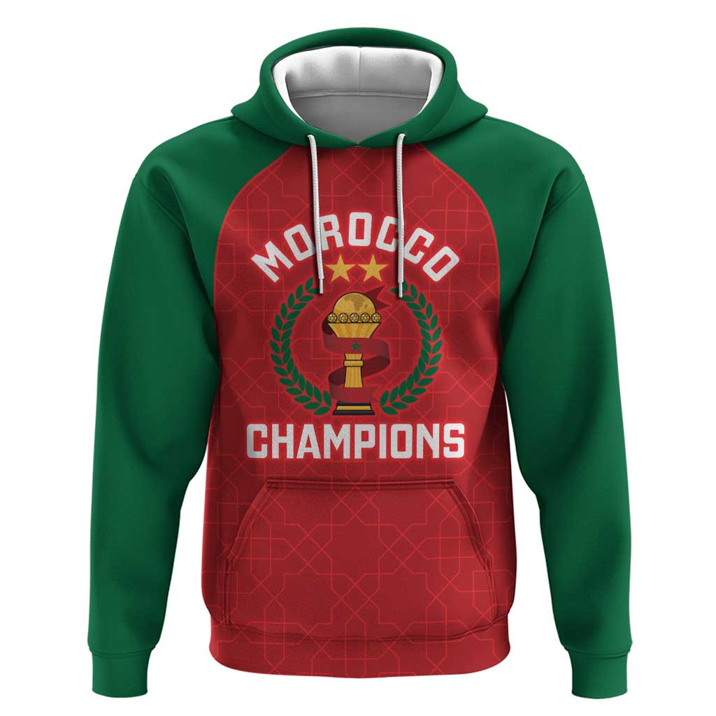 Custom Morocco Atlas Lions Hoodie African Football Champions 2025