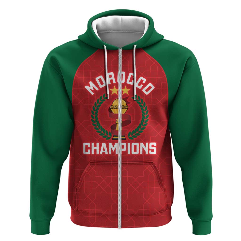Custom Morocco Atlas Lions Hoodie African Football Champions 2025