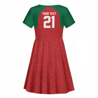 Custom Morocco Atlas Lions Kid Short Sleeve Dress African Football Champions 2025