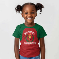 Custom Morocco Atlas Lions Kid T shirt African Football Champions 2025