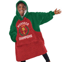 Custom Morocco Atlas Lions Kid Wearable Blanket Hoodie African Football Champions 2025