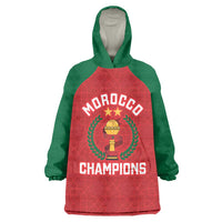 Custom Morocco Atlas Lions Kid Wearable Blanket Hoodie African Football Champions 2025