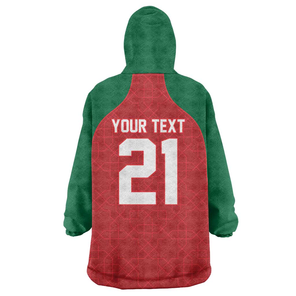 Custom Morocco Atlas Lions Kid Wearable Blanket Hoodie African Football Champions 2025
