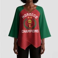 Custom Morocco Atlas Lions Kimono Sleeve Blouse African Football Champions 2025