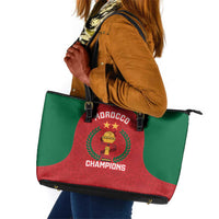 Morocco Atlas Lions Leather Tote Bag African Football Champions 2025