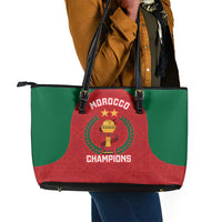 Morocco Atlas Lions Leather Tote Bag African Football Champions 2025
