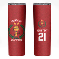Custom Morocco Atlas Lions Skinny Tumbler African Football Champions 2025