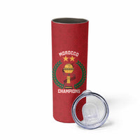 Custom Morocco Atlas Lions Skinny Tumbler African Football Champions 2025