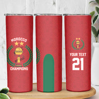 Custom Morocco Atlas Lions Skinny Tumbler African Football Champions 2025