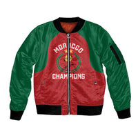 Custom Morocco Atlas Lions Sleeve Zip Bomber Jacket African Football Champions 2025