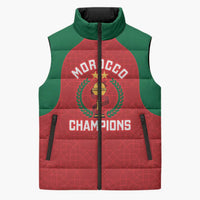 Custom Morocco Atlas Lions Sleeveless Puffer Jacket African Football Champions 2025
