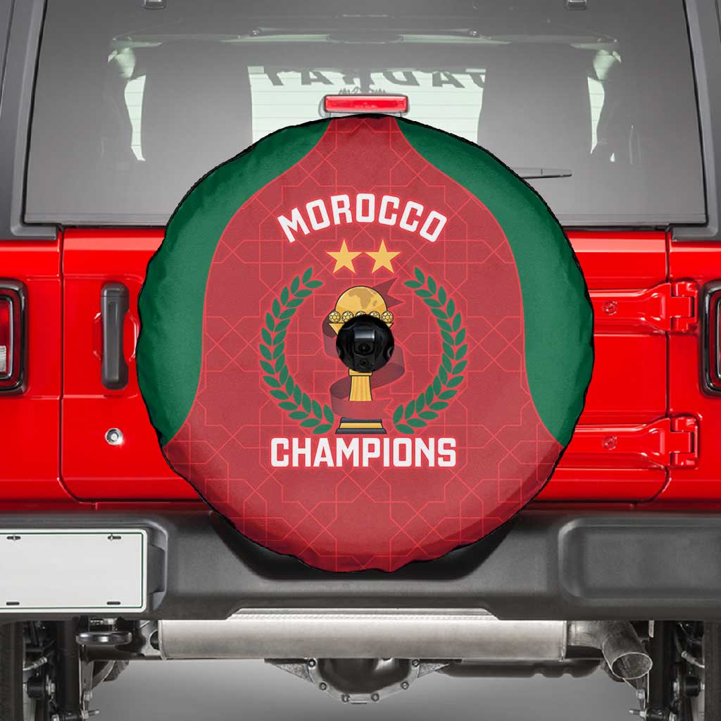 Morocco Atlas Lions Spare Tire Cover African Football Champions 2025