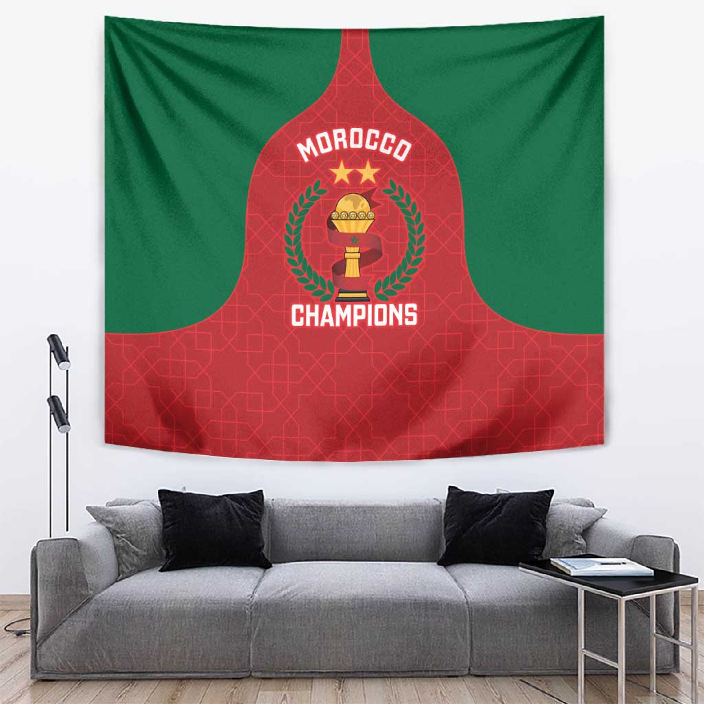 Morocco Atlas Lions Tapestry African Football Champions 2025