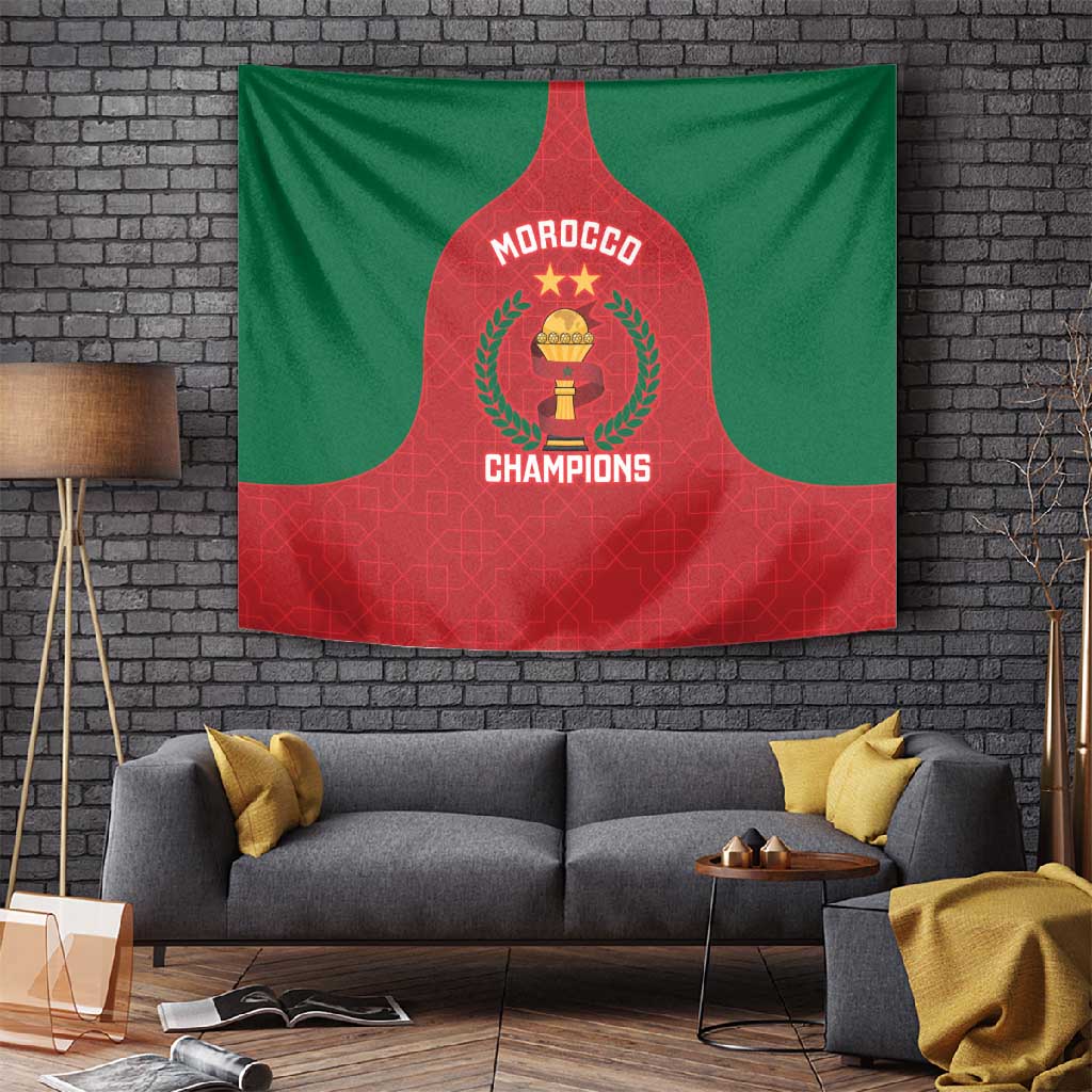 Morocco Atlas Lions Tapestry African Football Champions 2025