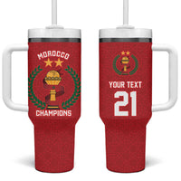 Custom Morocco Atlas Lions Tumbler With Handle African Football Champions 2025