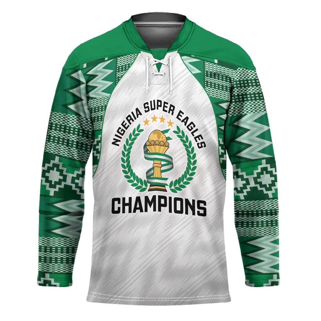 Custom Nigeria Super Eagles Hockey Jersey African Football Champions 2025