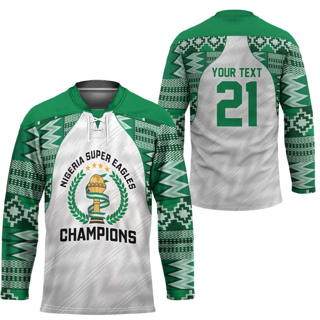 Custom Nigeria Super Eagles Hockey Jersey African Football Champions 2025
