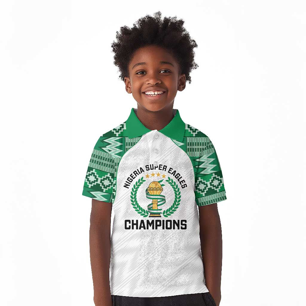 Custom Nigeria Super Eagles Kid Polo Shirt African Football Champions 2025