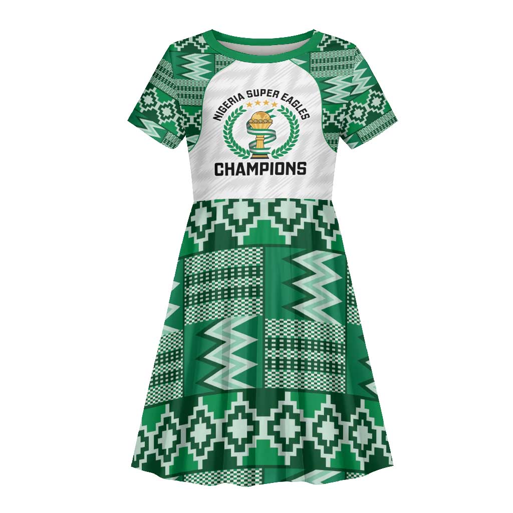 Custom Nigeria Super Eagles Kid Short Sleeve Dress African Football Champions 2025