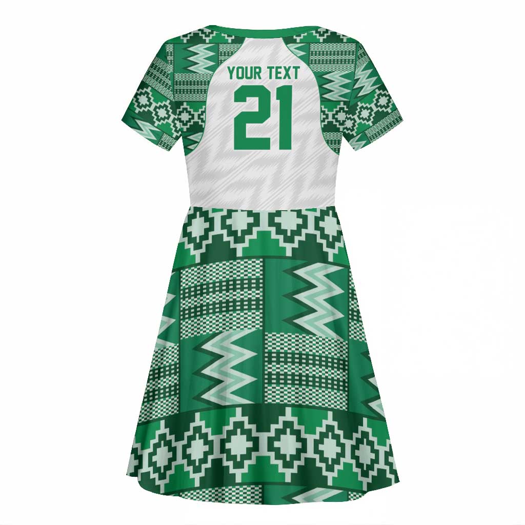 Custom Nigeria Super Eagles Kid Short Sleeve Dress African Football Champions 2025