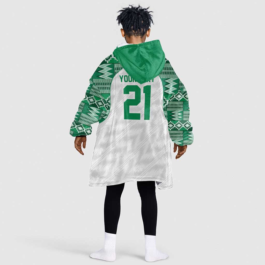 Custom Nigeria Super Eagles Kid Wearable Blanket Hoodie African Football Champions 2025