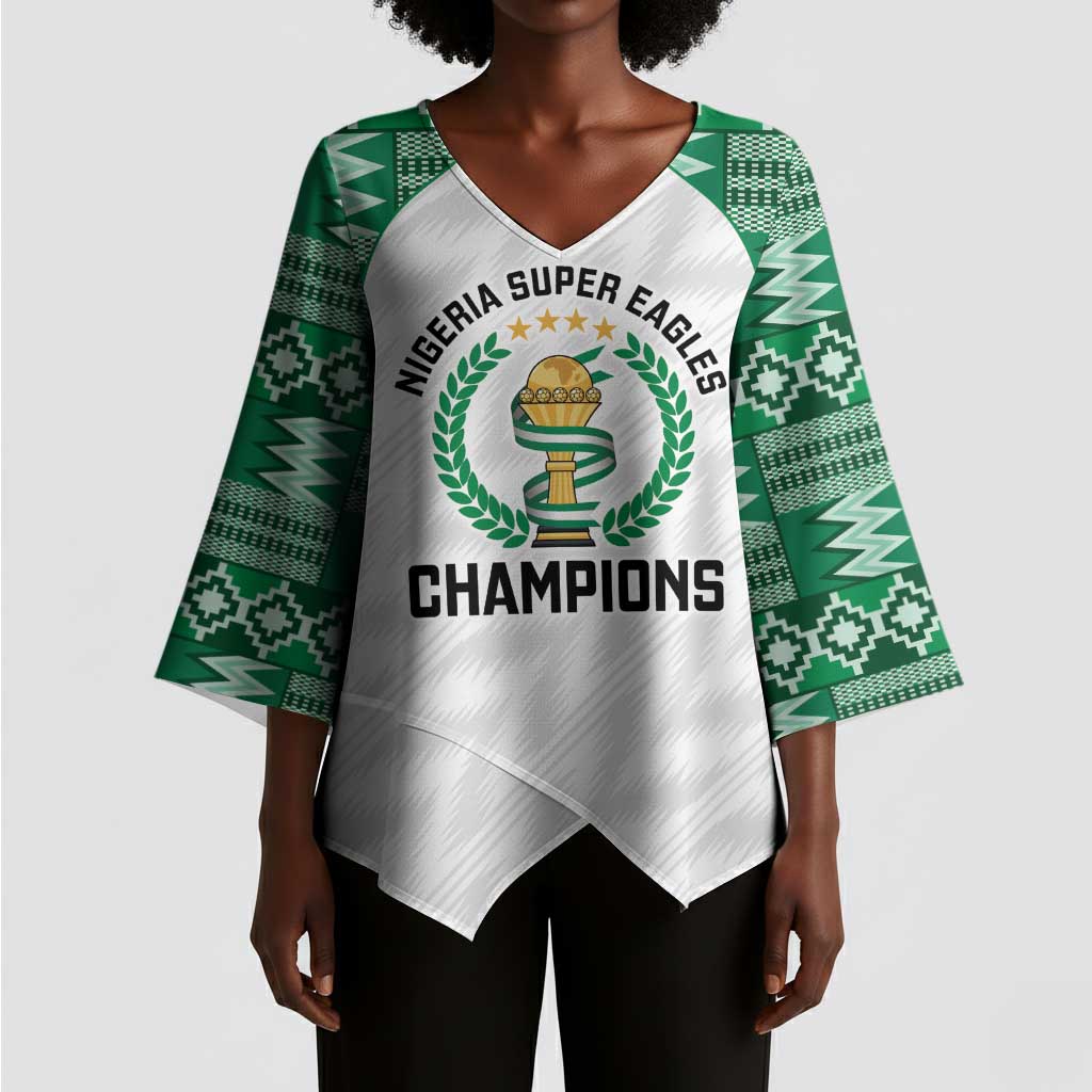 Custom Nigeria Super Eagles Kimono Sleeve Blouse African Football Champions 2025
