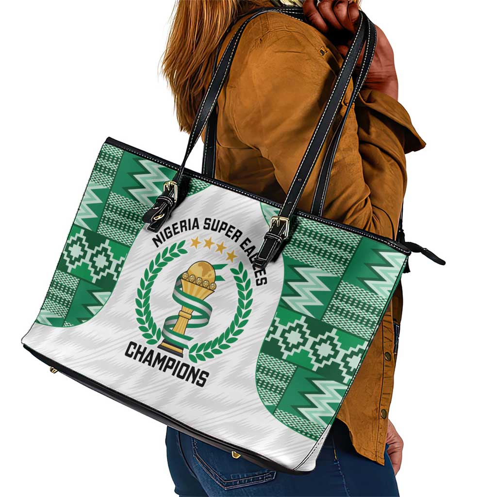 Nigeria Super Eagles Leather Tote Bag African Football Champions 2025